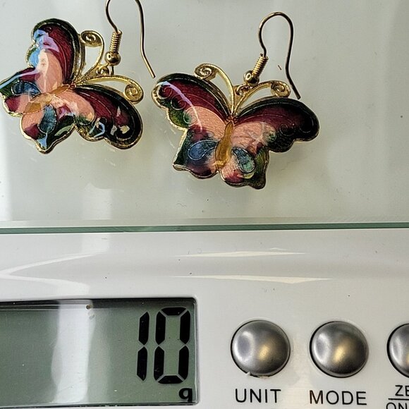 Enamel Butterfly Earrings Colorful Butterfly Earrings - Picture 11 of 12